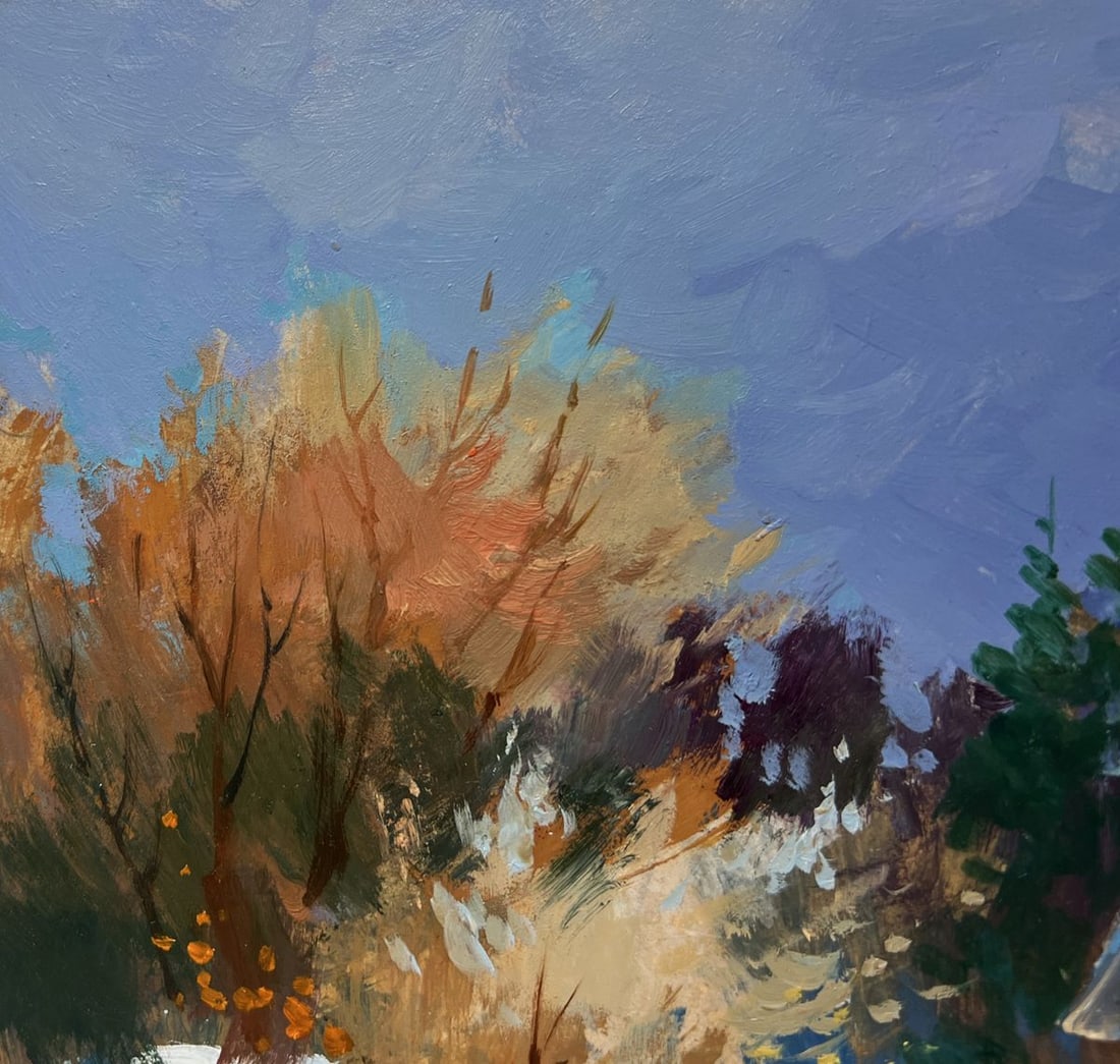 Oil painting Houses under a blanket of snow Yuriy Suprunchuk - 4