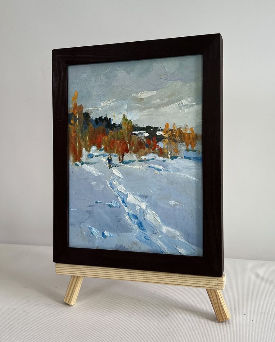 Oil painting Walking in the winter forest Yuriy Suprunchuk - 2