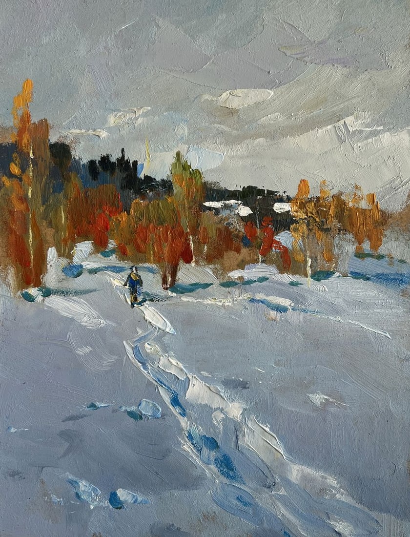 Oil painting Walking in the winter forest Yuriy Suprunchuk - 3