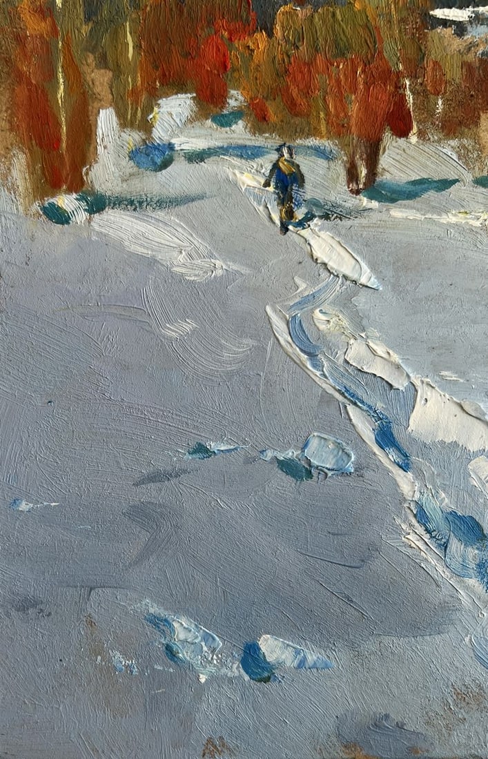 Oil painting Walking in the winter forest Yuriy Suprunchuk - 6