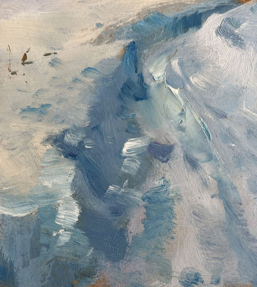 Oil painting Snowy village yard Yuriy Suprunchuk - 6