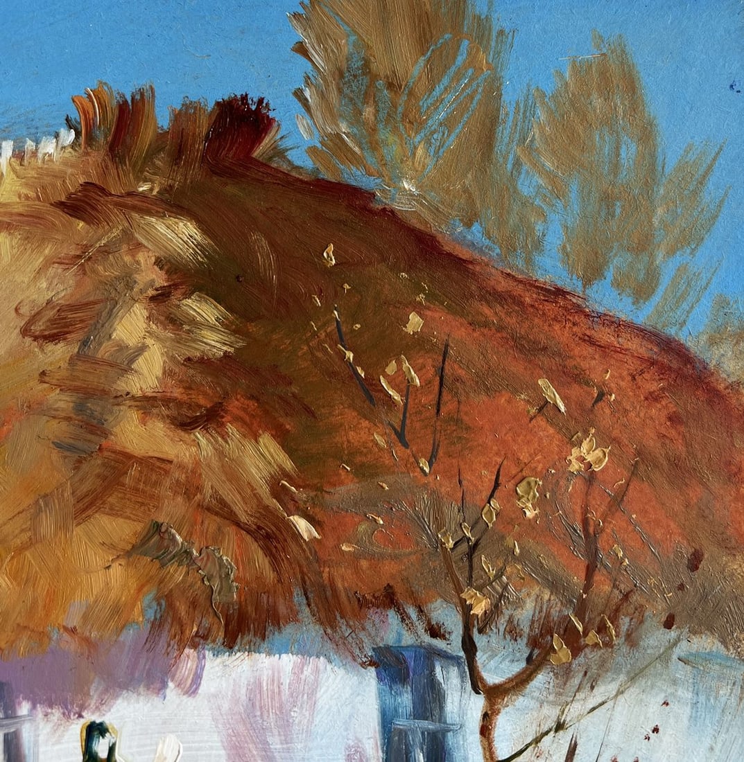 Oil painting Snowy village yard Yuriy Suprunchuk - 9