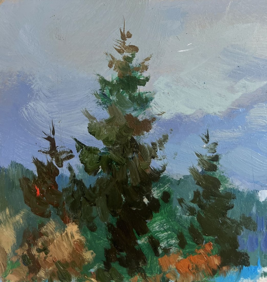 Oil painting River under a blanket of snow Yuriy Suprunchuk - 6