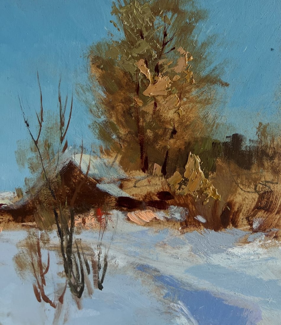 Oil painting Riding a horse in the snow Yuriy Suprunchuk - 4