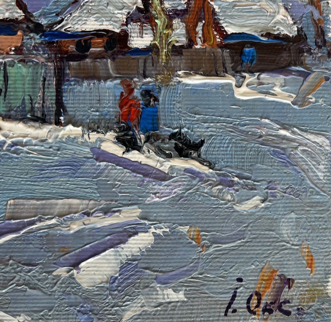 Oil painting The village was covered in snow Oksana Kalenyuk - 4