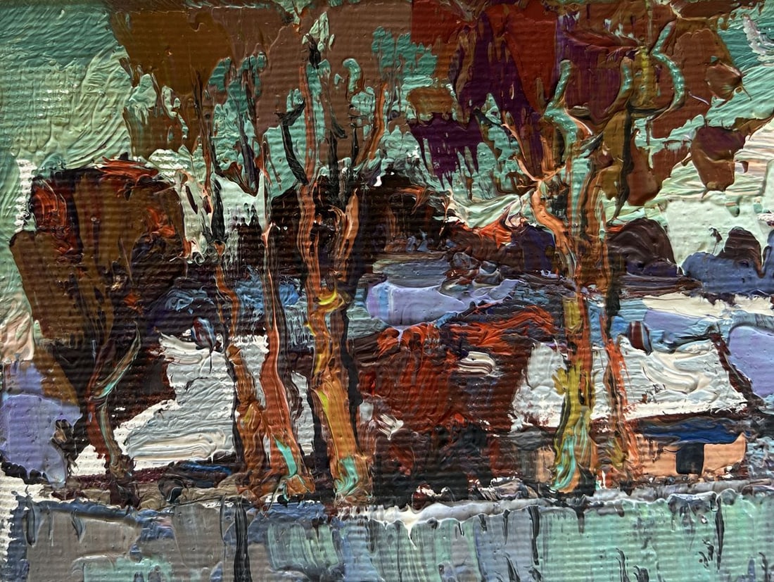 Oil painting The village was covered in snow Oksana Kalenyuk - 6