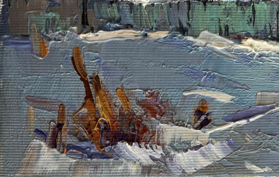 Oil painting The village was covered in snow Oksana Kalenyuk - 7