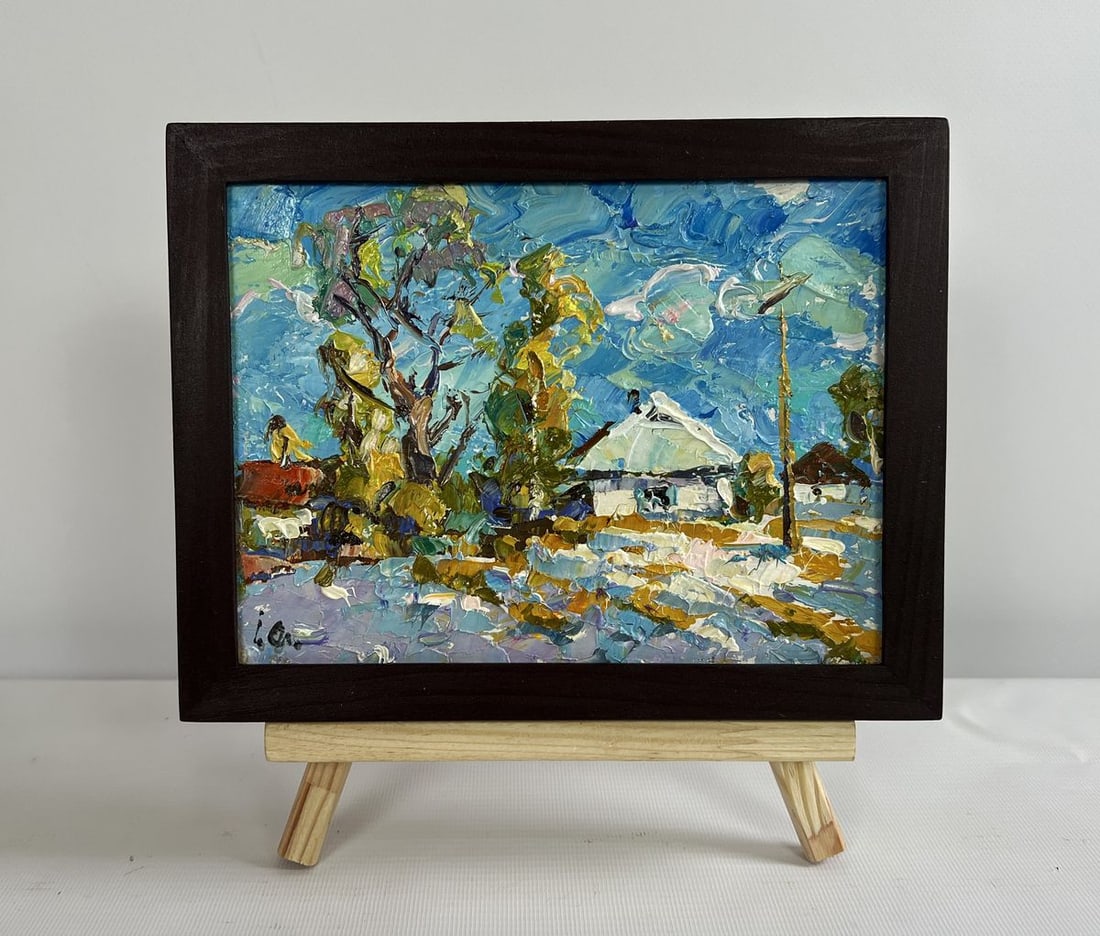 Oil painting The first snow fell Alex Kalenyuk (1 of 8)