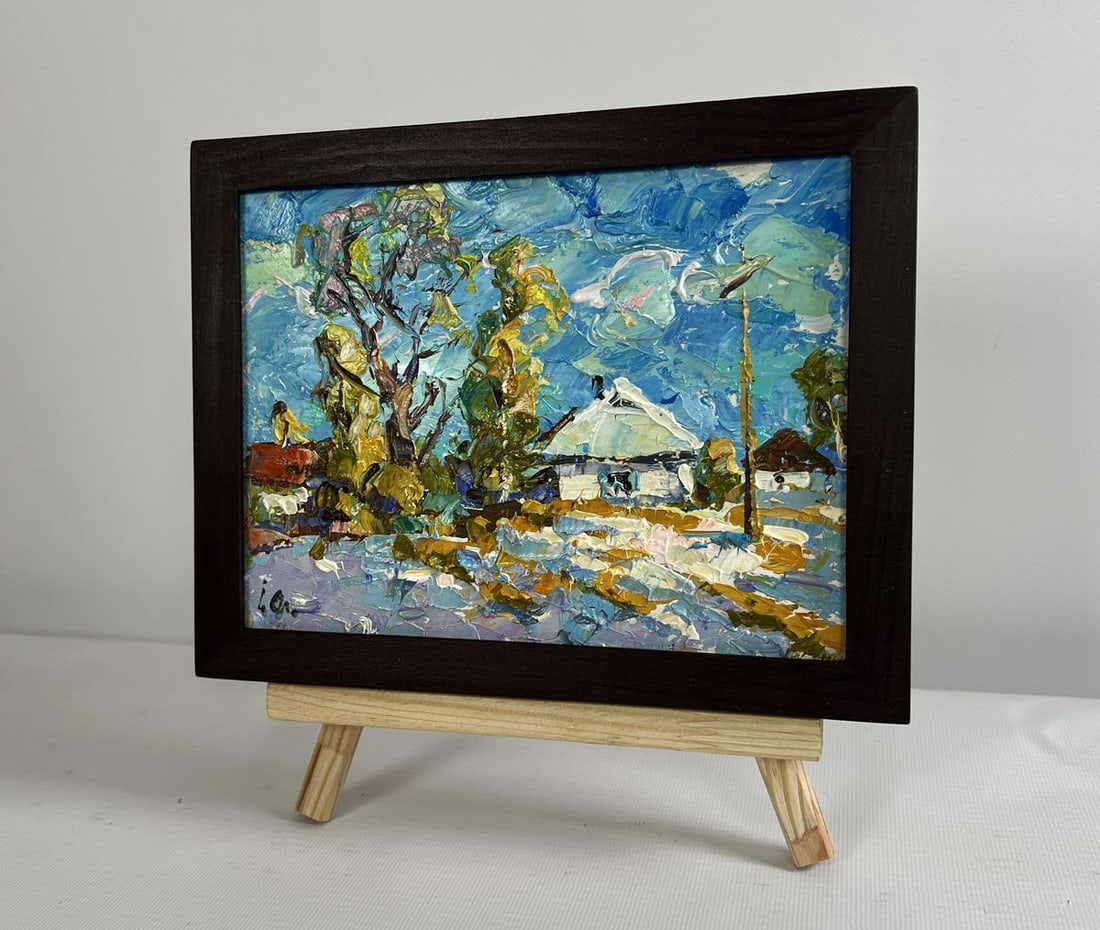 Oil painting The first snow fell Alex Kalenyuk - 2