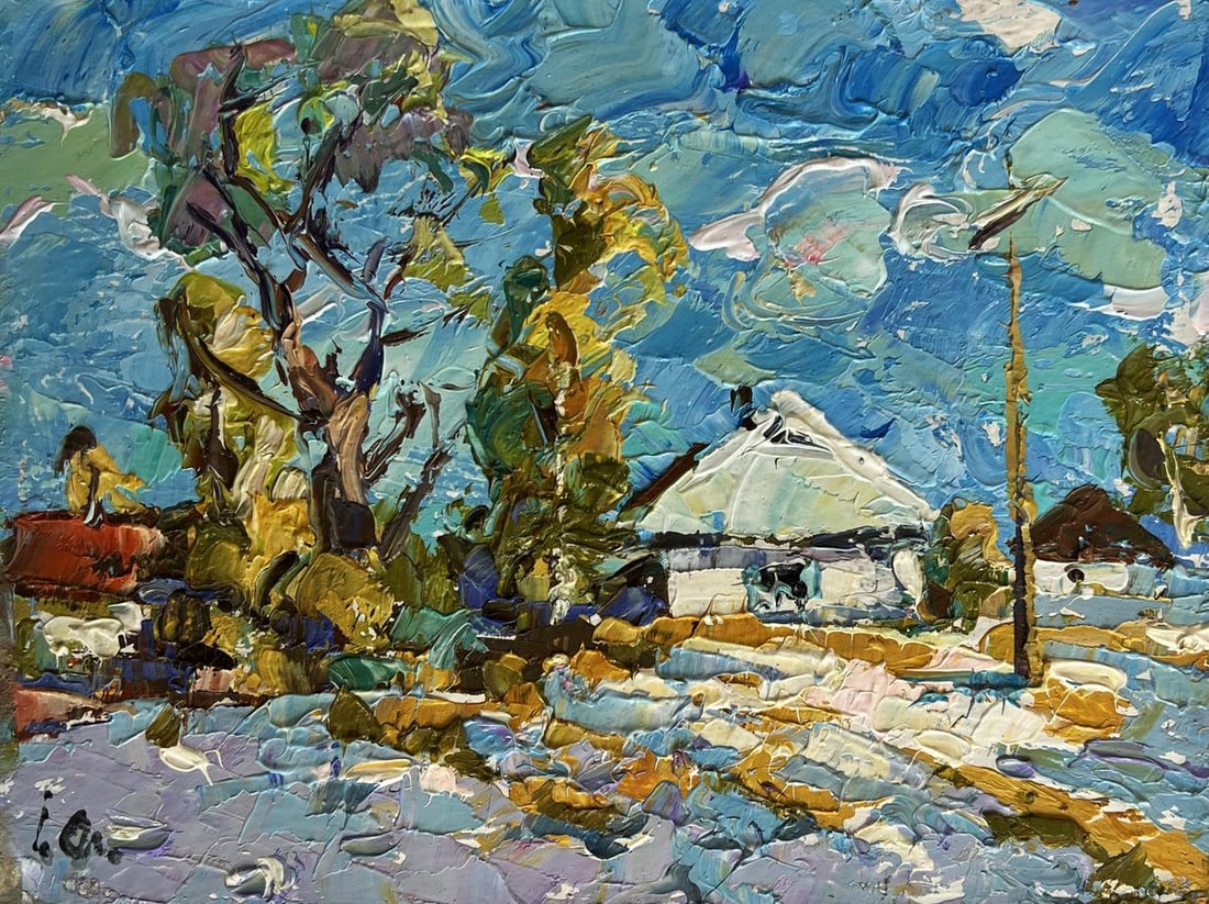 Oil painting The first snow fell Alex Kalenyuk - 3