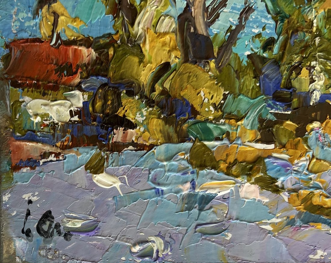 Oil painting The first snow fell Alex Kalenyuk - 7