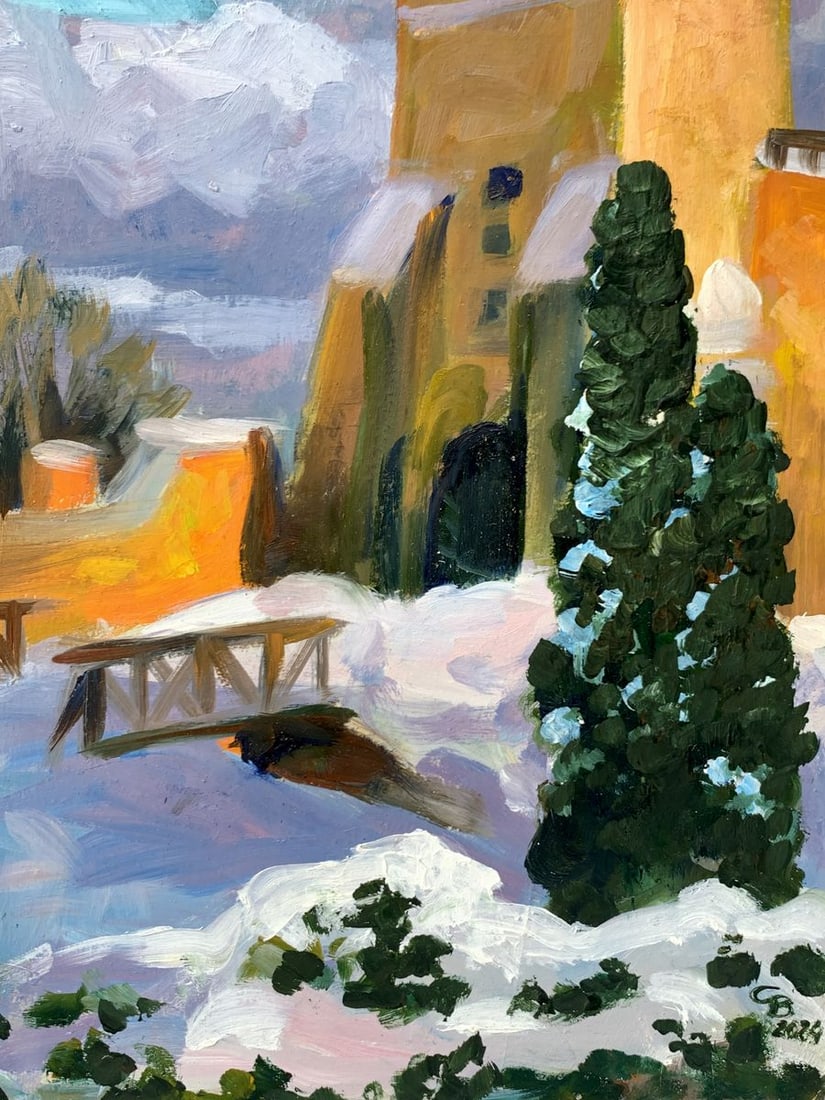 Oil painting Bridge to the fortress Valentina Simashchuk - 11