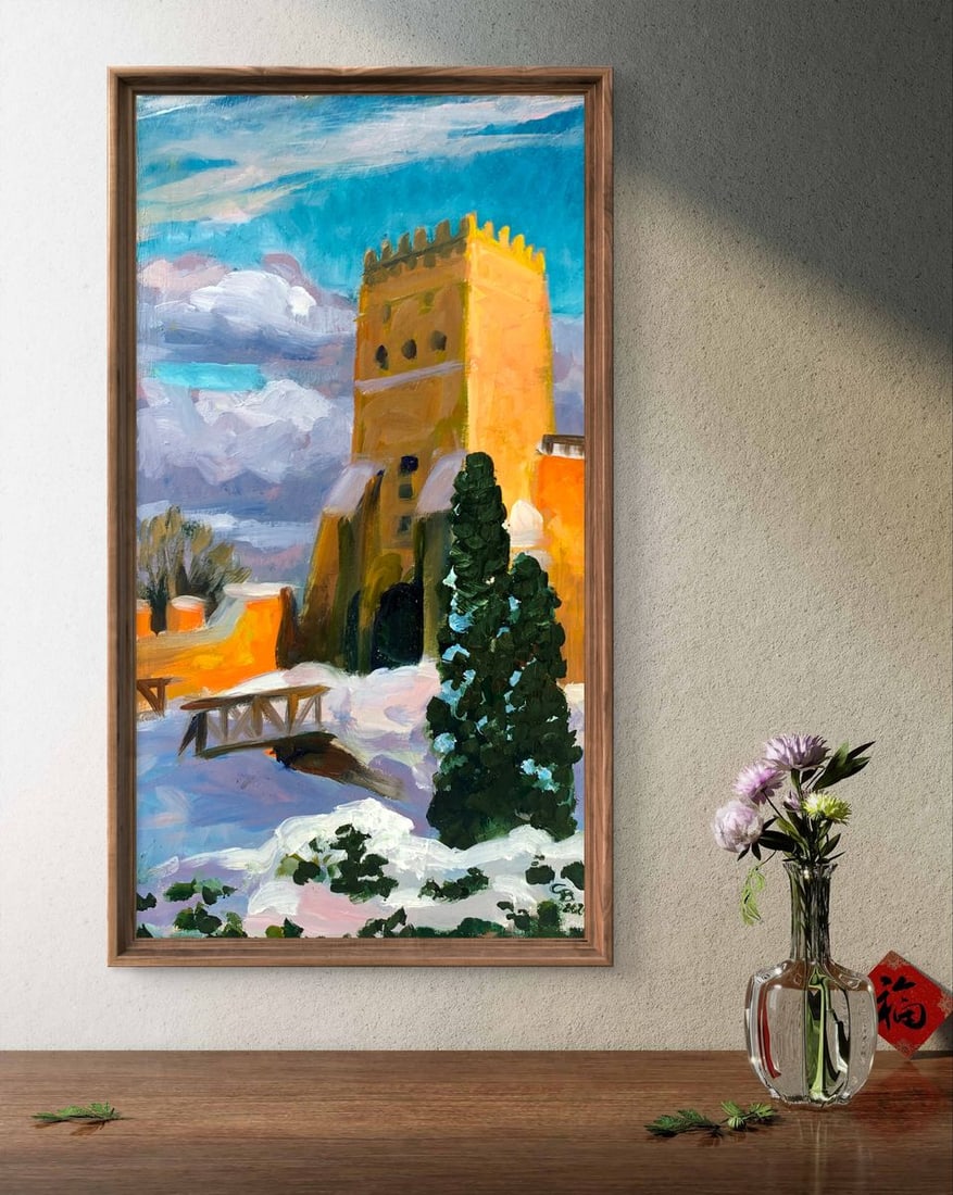 Oil painting Bridge to the fortress Valentina Simashchuk - 2