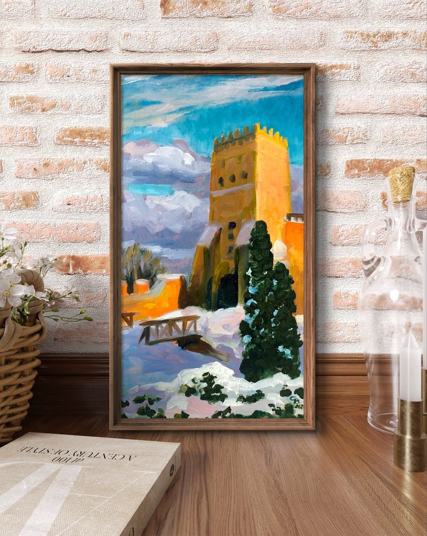 Oil painting Bridge to the fortress Valentina Simashchuk - 3