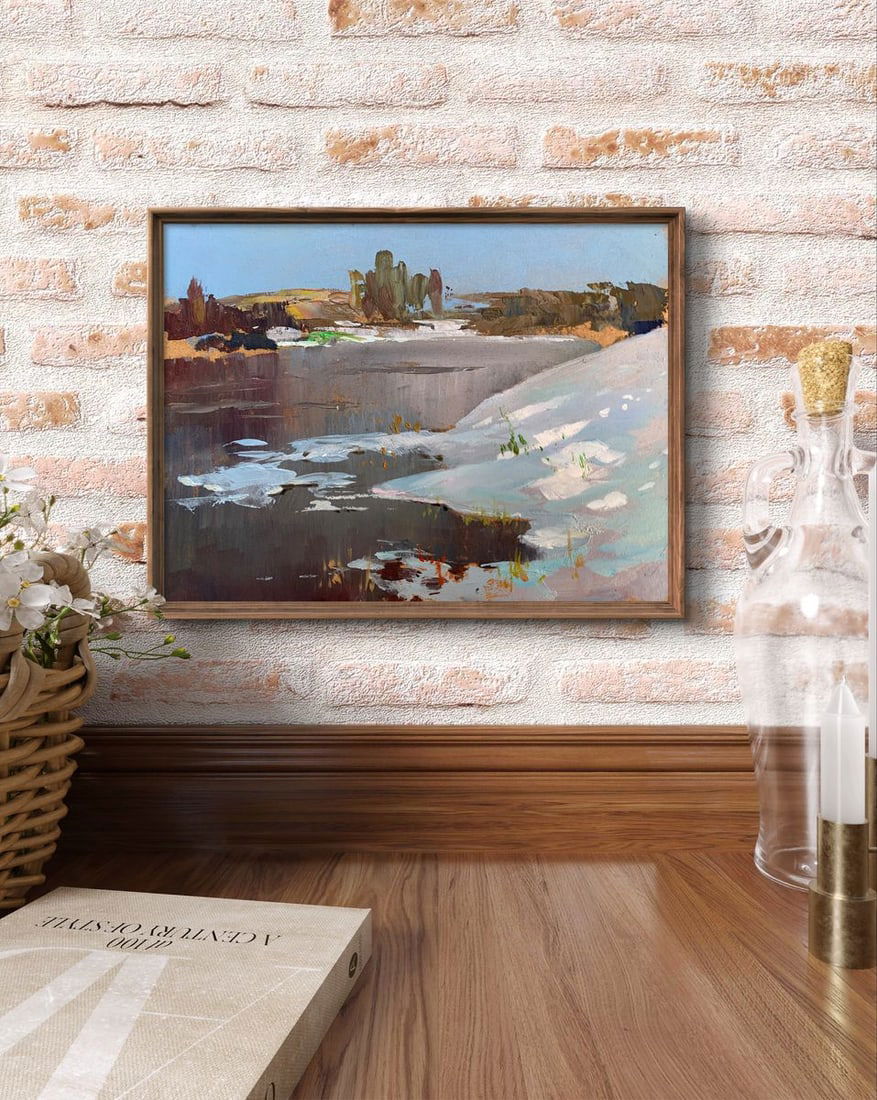 Oil painting Thawed river Yuriy Suprunchuk - 2