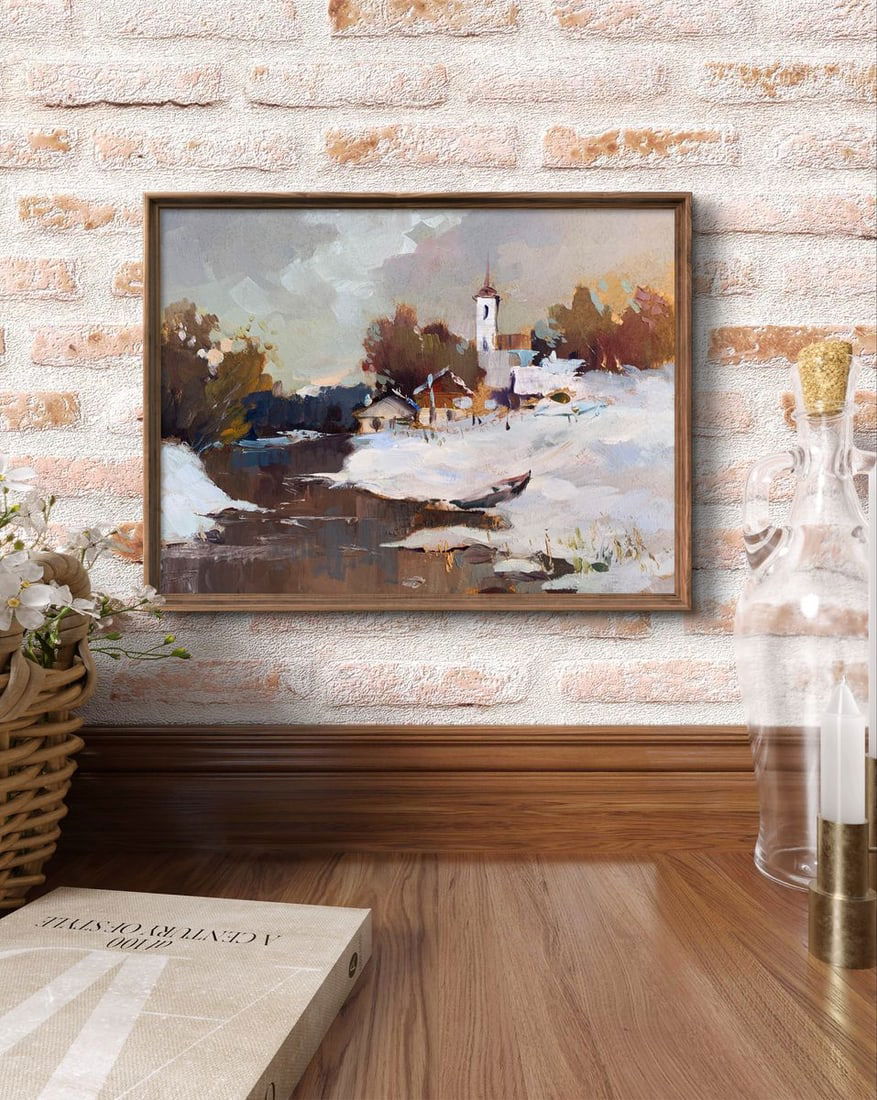 Oil painting Winter evening Yuriy Suprunchuk - 2