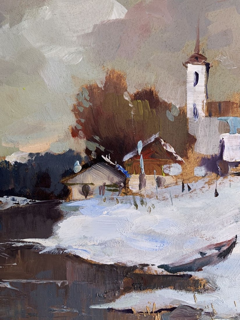 Oil painting Winter evening Yuriy Suprunchuk - 6