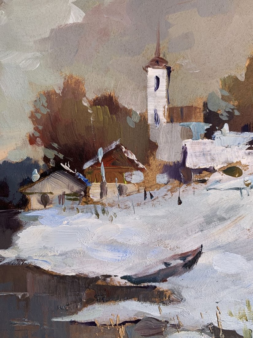 Oil painting Winter evening Yuriy Suprunchuk - 8