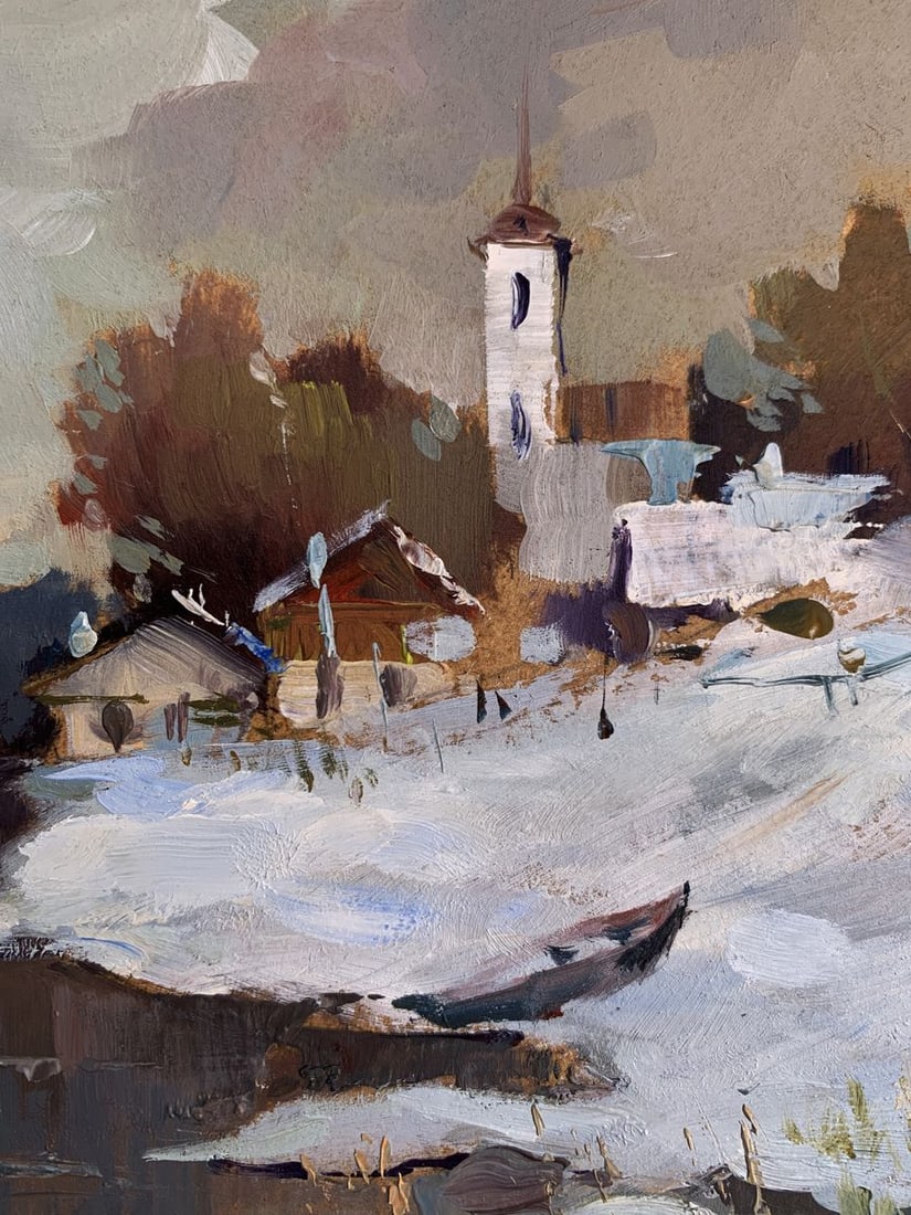 Oil painting Winter evening Yuriy Suprunchuk - 9