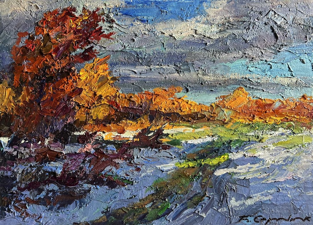 Oil painting The first snow fell Boris Serdyuk - 3
