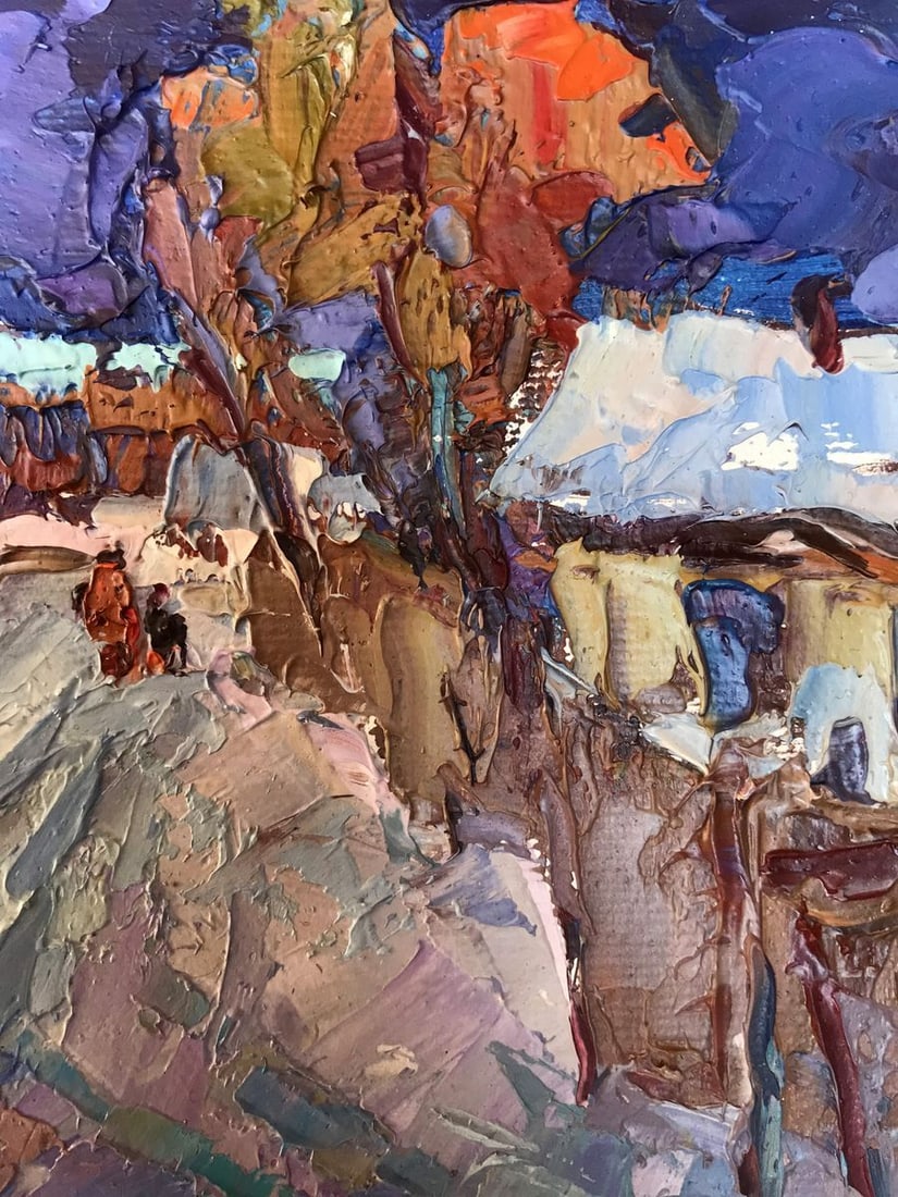 Oil painting Snow covered street Kalenyuk Oksana - 10