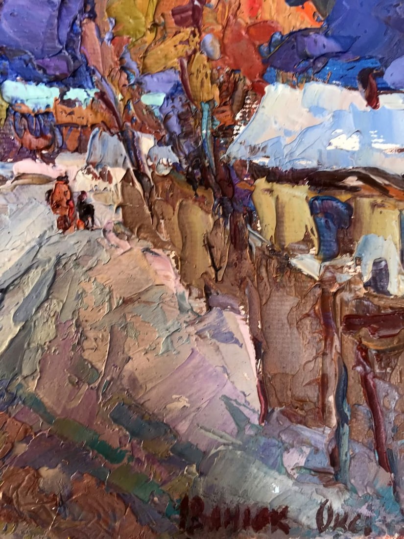 Oil painting Snow covered street Kalenyuk Oksana - 11