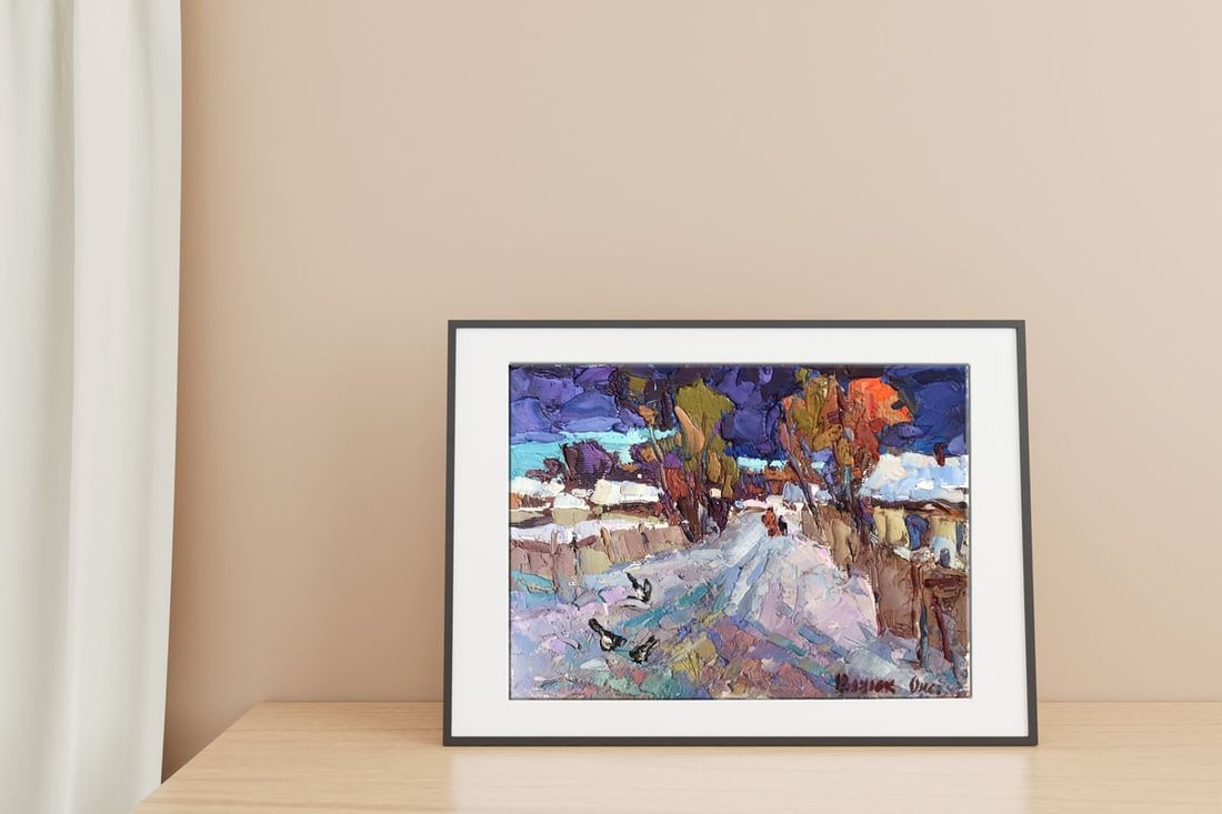 Oil painting Snow covered street Kalenyuk Oksana - 2