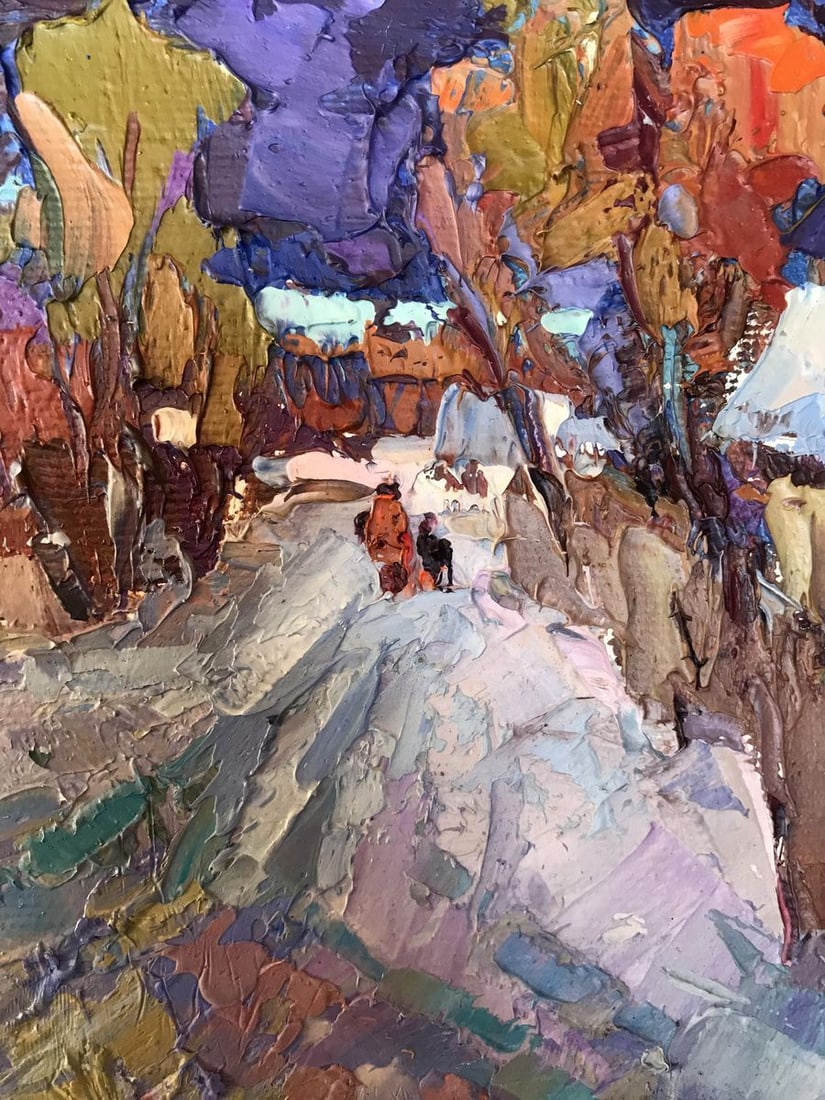 Oil painting Snow covered street Kalenyuk Oksana - 8