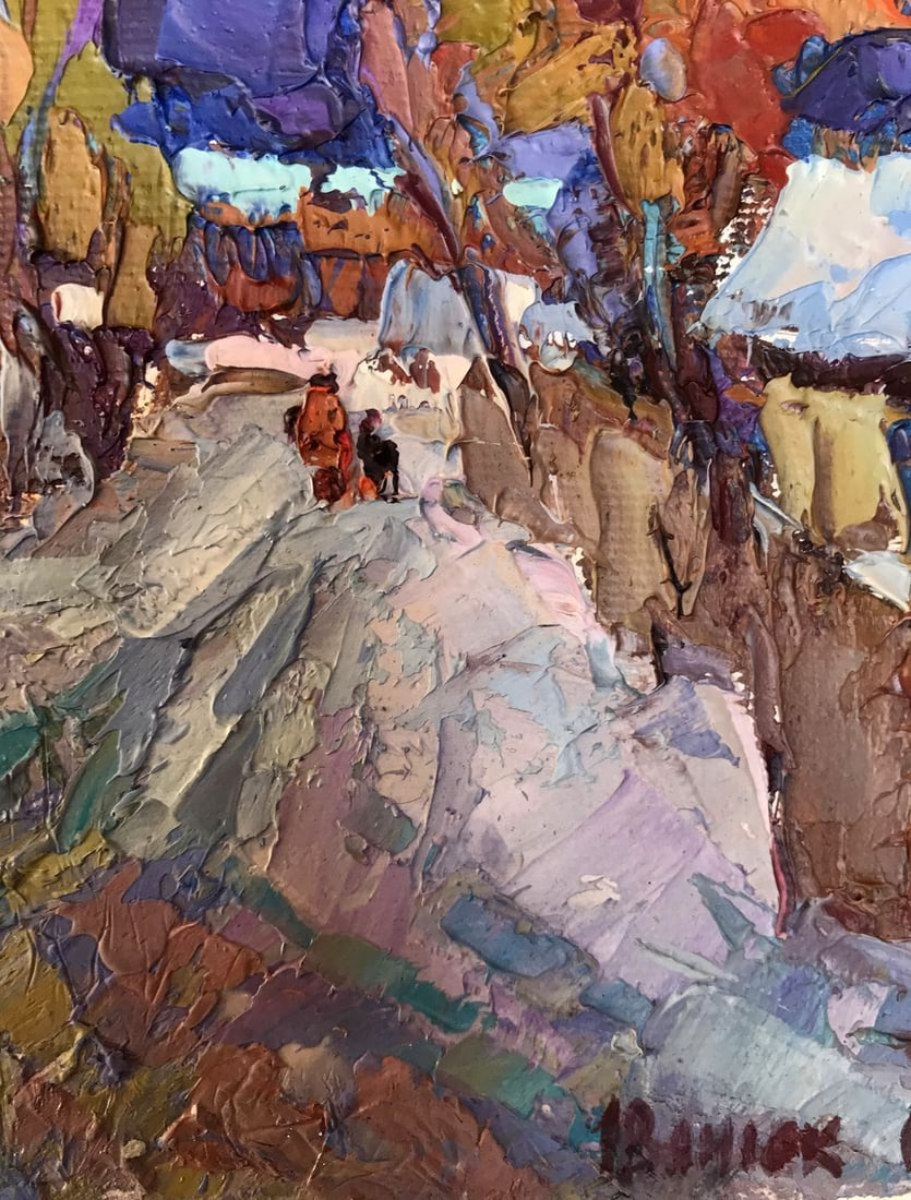 Oil painting Snow covered street Kalenyuk Oksana - 9