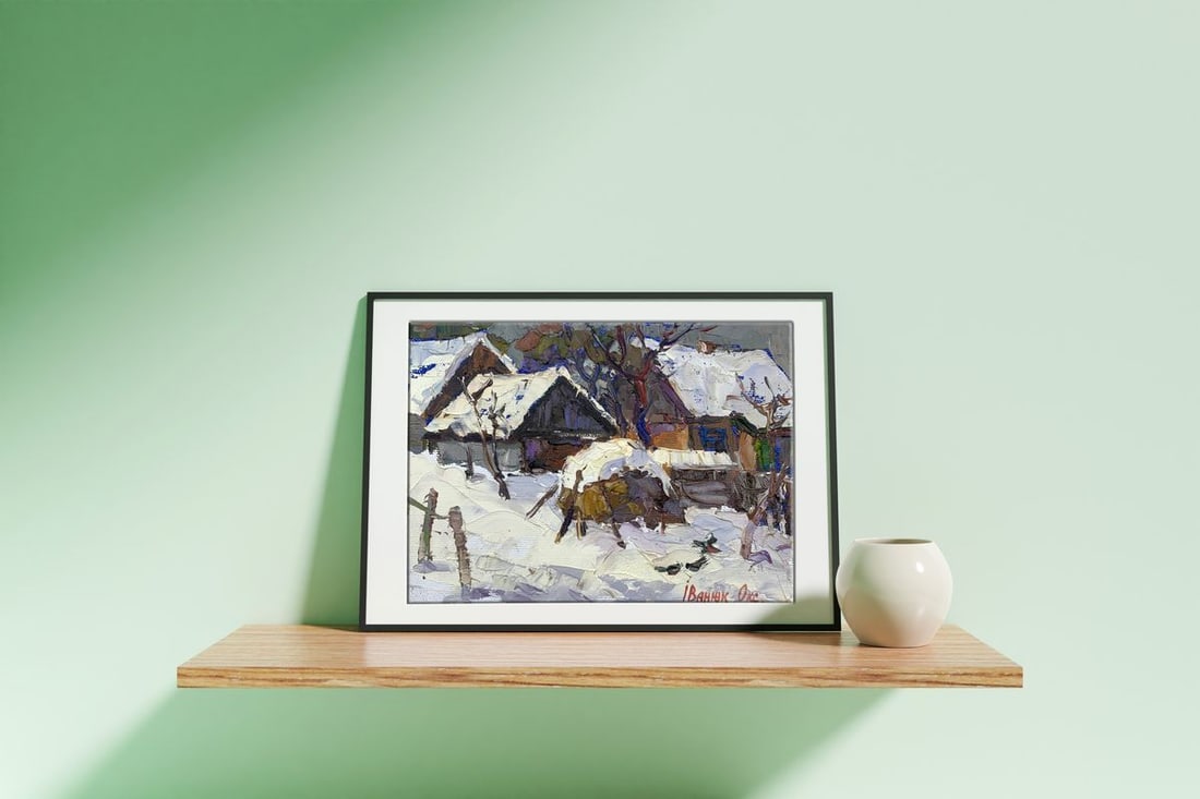 Oil painting Winter yard Kalenyuk Oksana - 2