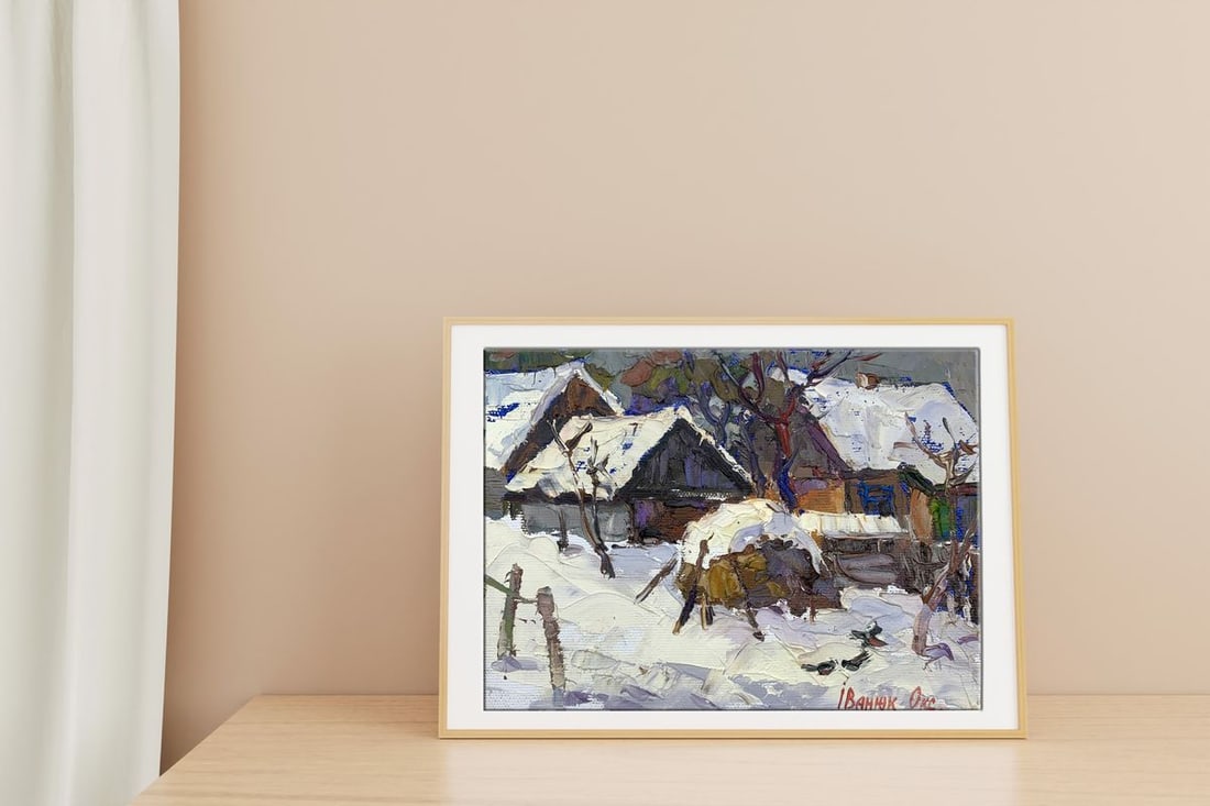 Oil painting Winter yard Kalenyuk Oksana - 3