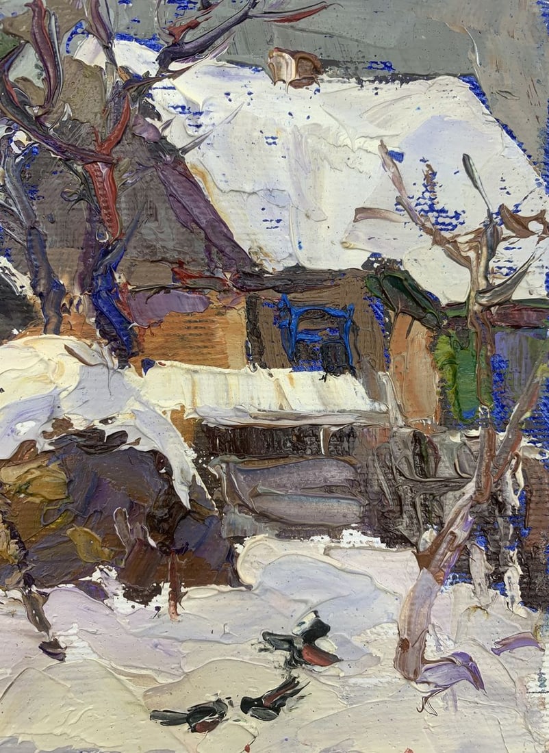 Oil painting Winter yard Kalenyuk Oksana - 8