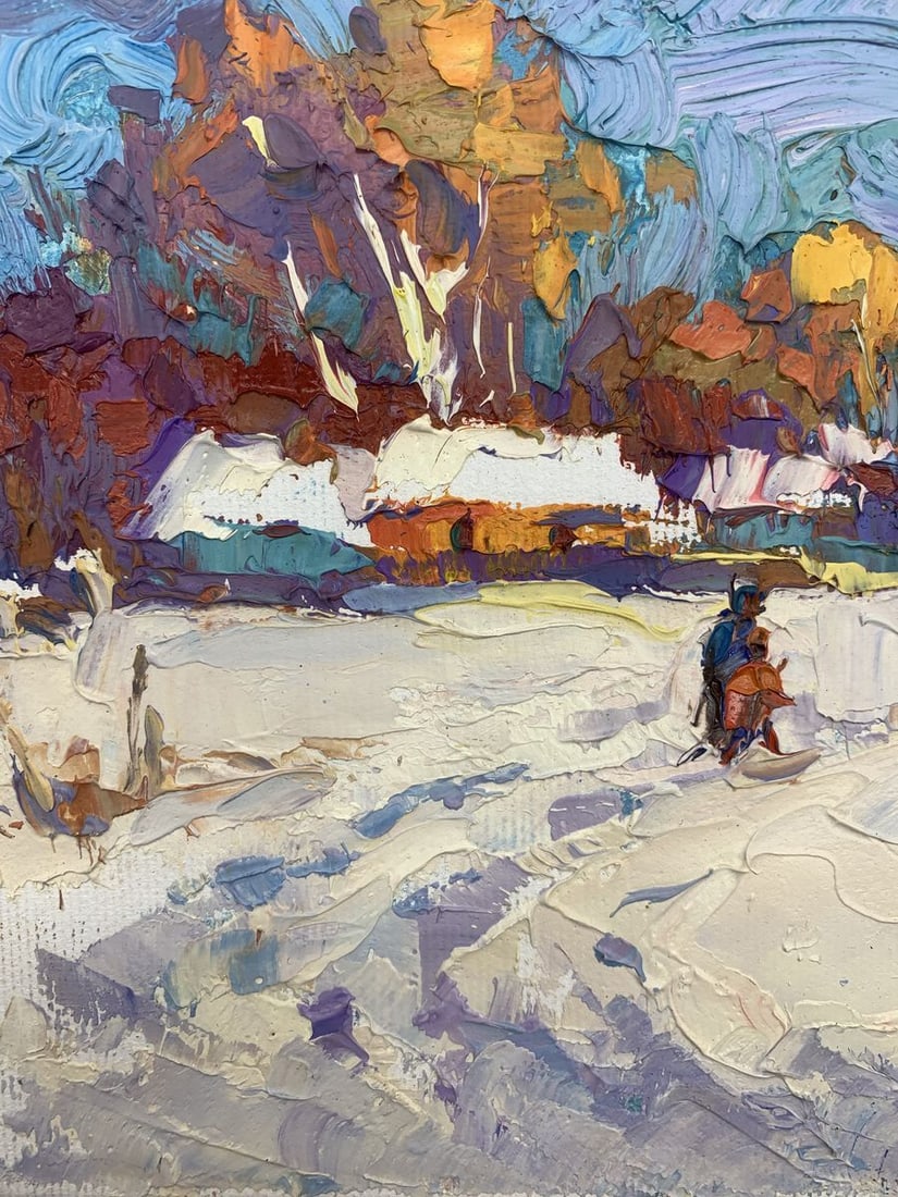 Oil painting Winter sun Kalenyuk Oksana - 4
