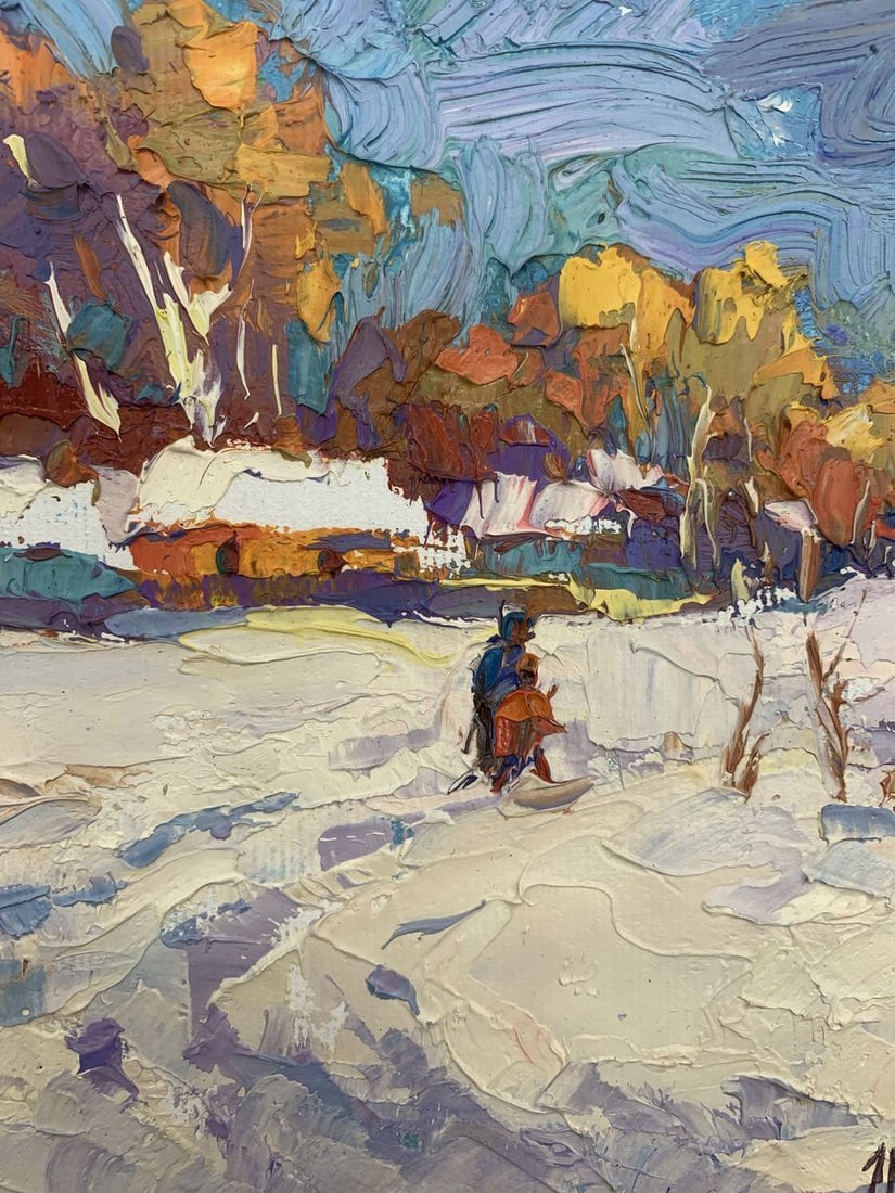 Oil painting Winter sun Kalenyuk Oksana - 5