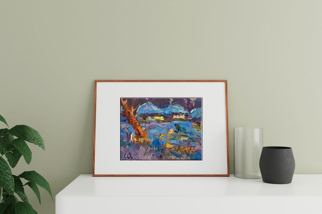 Oil painting Winter evening Kalenyuk Oksana - 2