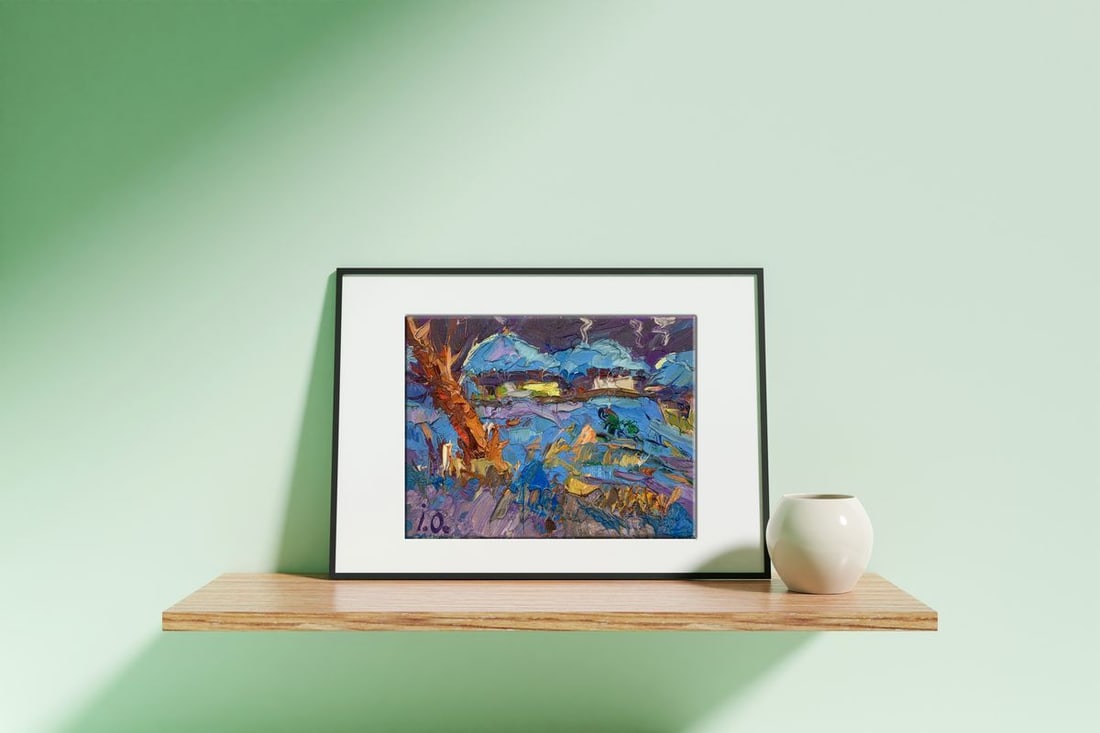 Oil painting Winter evening Kalenyuk Oksana - 3