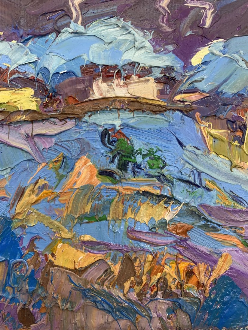 Oil painting Winter evening Kalenyuk Oksana - 9