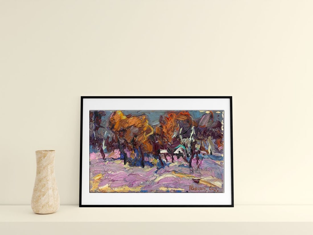 Oil painting The first snow Kalenyuk Oksana - 2