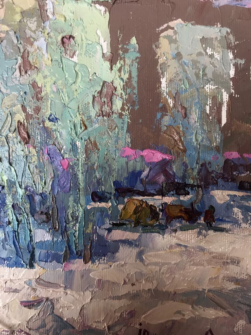 Oil painting Poplar in the frost Oksana Kalenyuk - 10