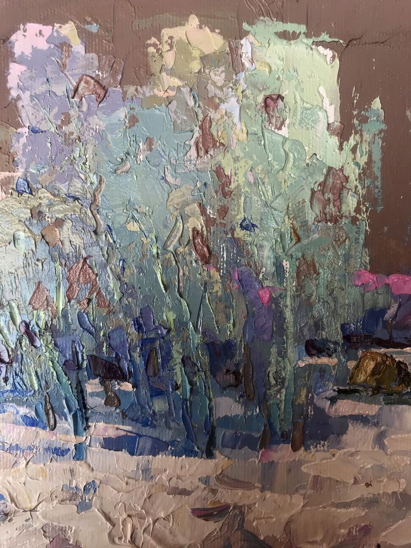 Oil painting Poplar in the frost Oksana Kalenyuk - 6