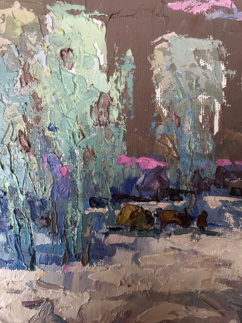 Oil painting Poplar in the frost Oksana Kalenyuk - 8