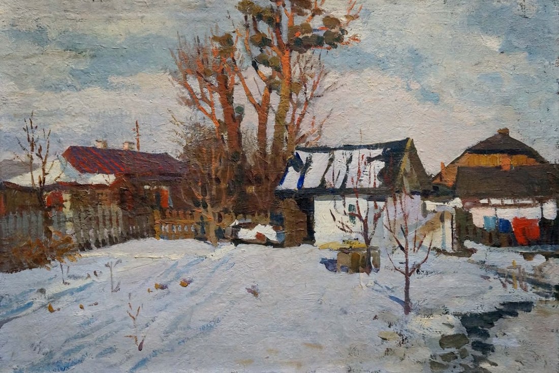 Oil painting Winter landscape Belyak Vladimir Iosifovich (1 of 8)