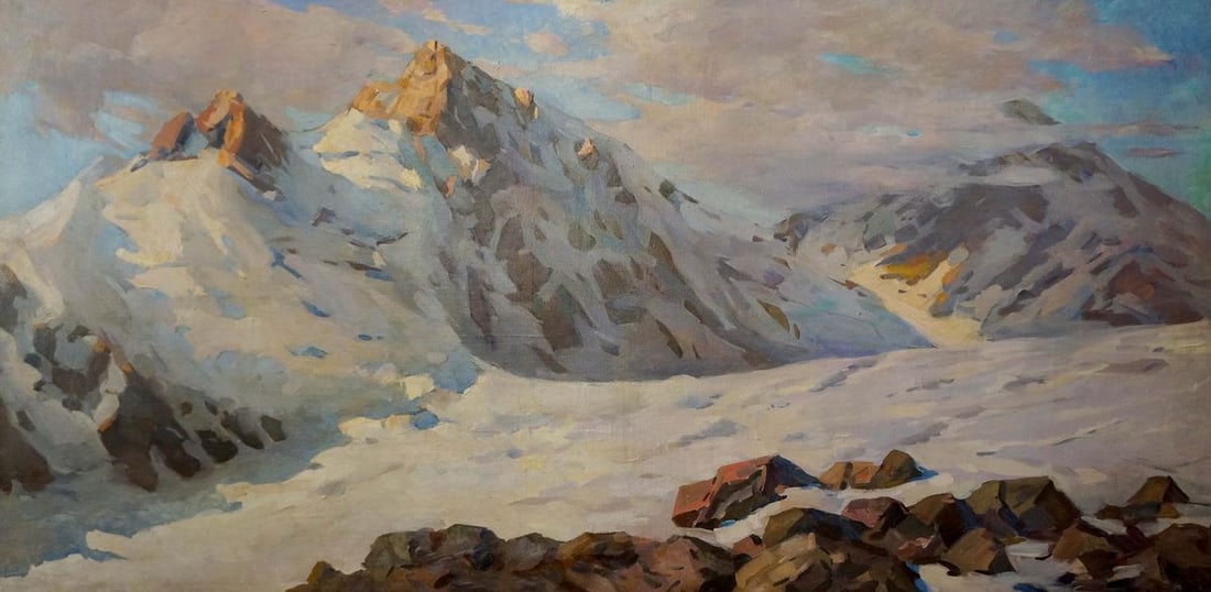 Oil painting Sevets Victor Stepanovich Mountain landscape (1 of 8)