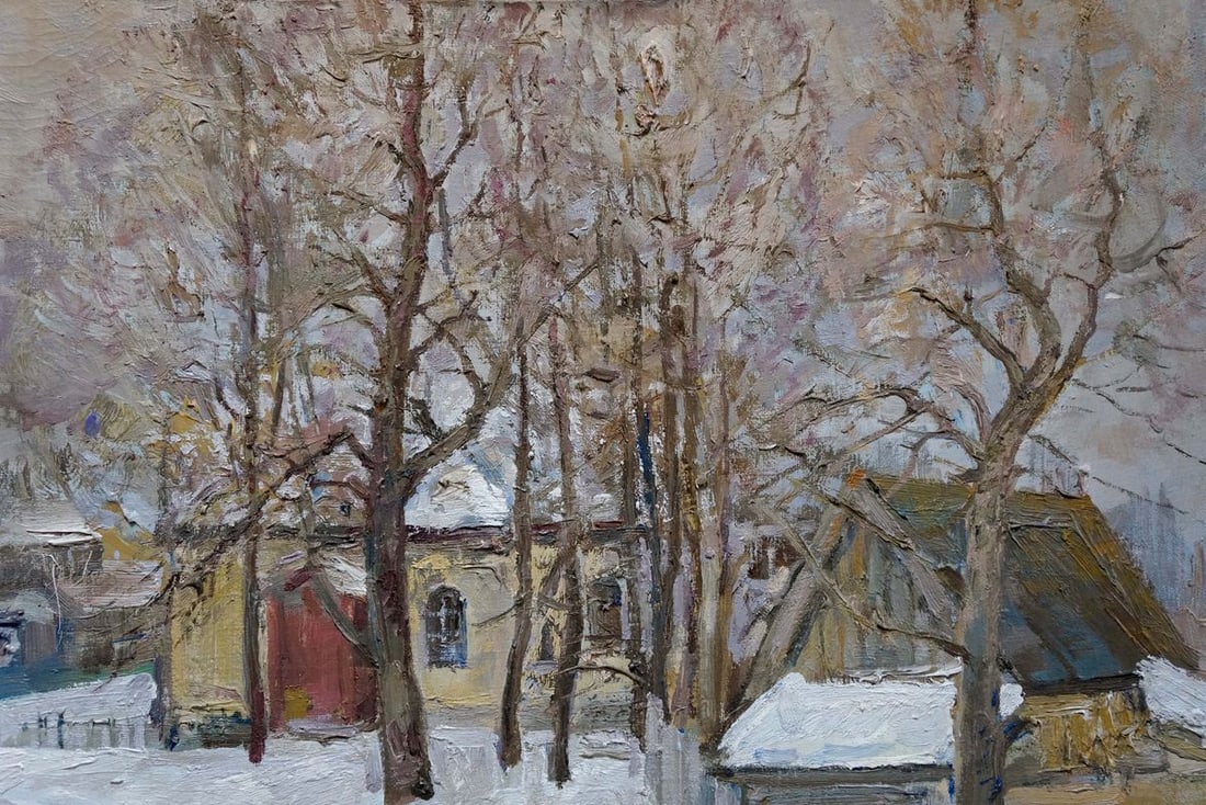 Oil painting Winter landscape Eremin Boris Alexandrovich - 4