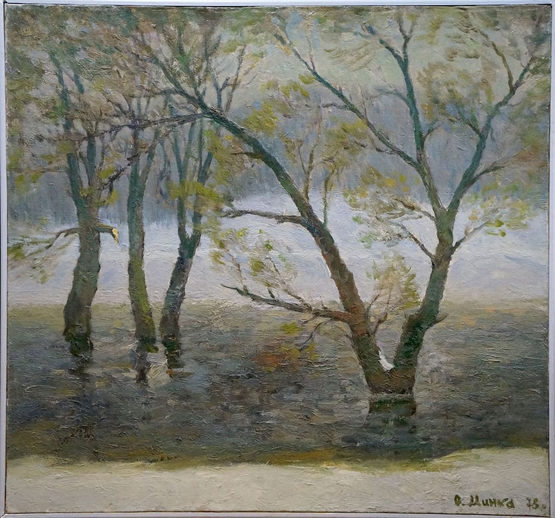 Oil painting In March Minka Alexander Fedorovich: Title: Oil painting In March Minka Alexander Fedorovich Description: NoVerns 986 *** ABOUT THIS PAINTING *** * TITLE: "In March" * ARTISTS: Mynka (Minka) Alexander Fedorovich * SIZE: 75x80 cm/'29.52x3