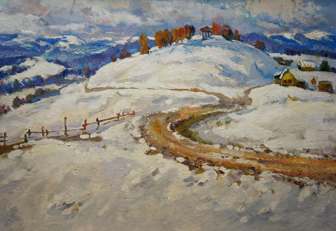 Oil painting Winter path Minka Alexander Fedorovich (1 of 8)