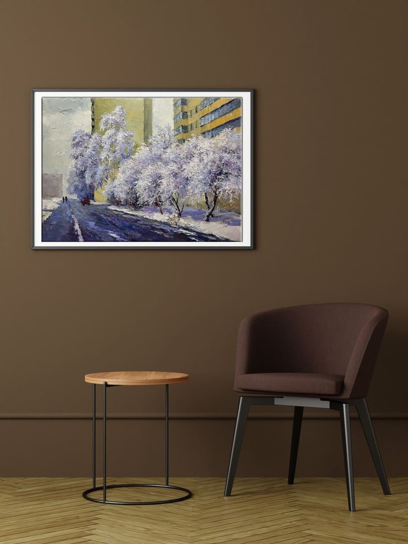 Oil painting Winter street Boris Serdyuk - 3