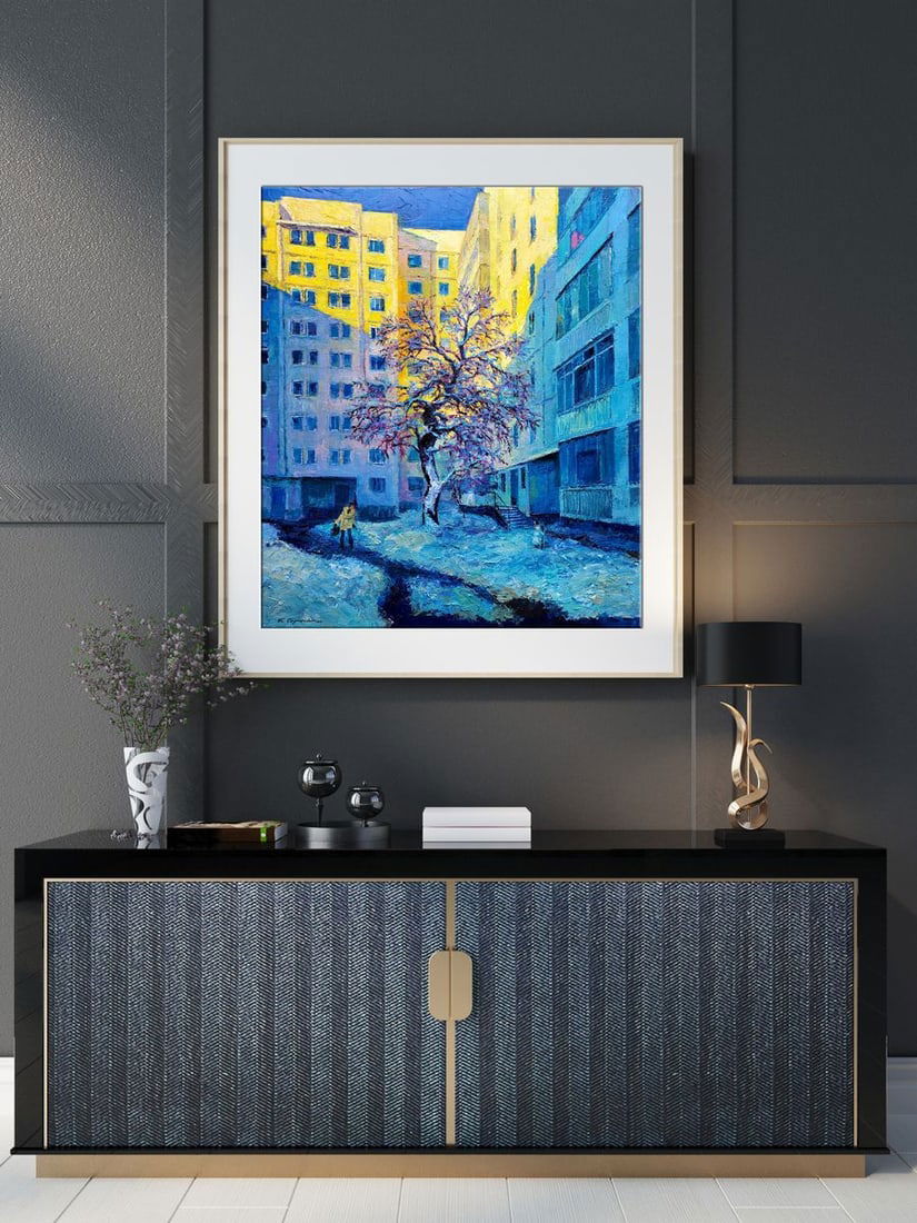 Oil painting In the city yard Boris Serdyuk - 2