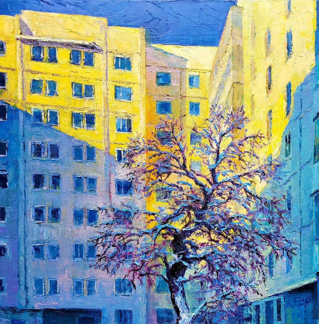 Oil painting In the city yard Boris Serdyuk - 4
