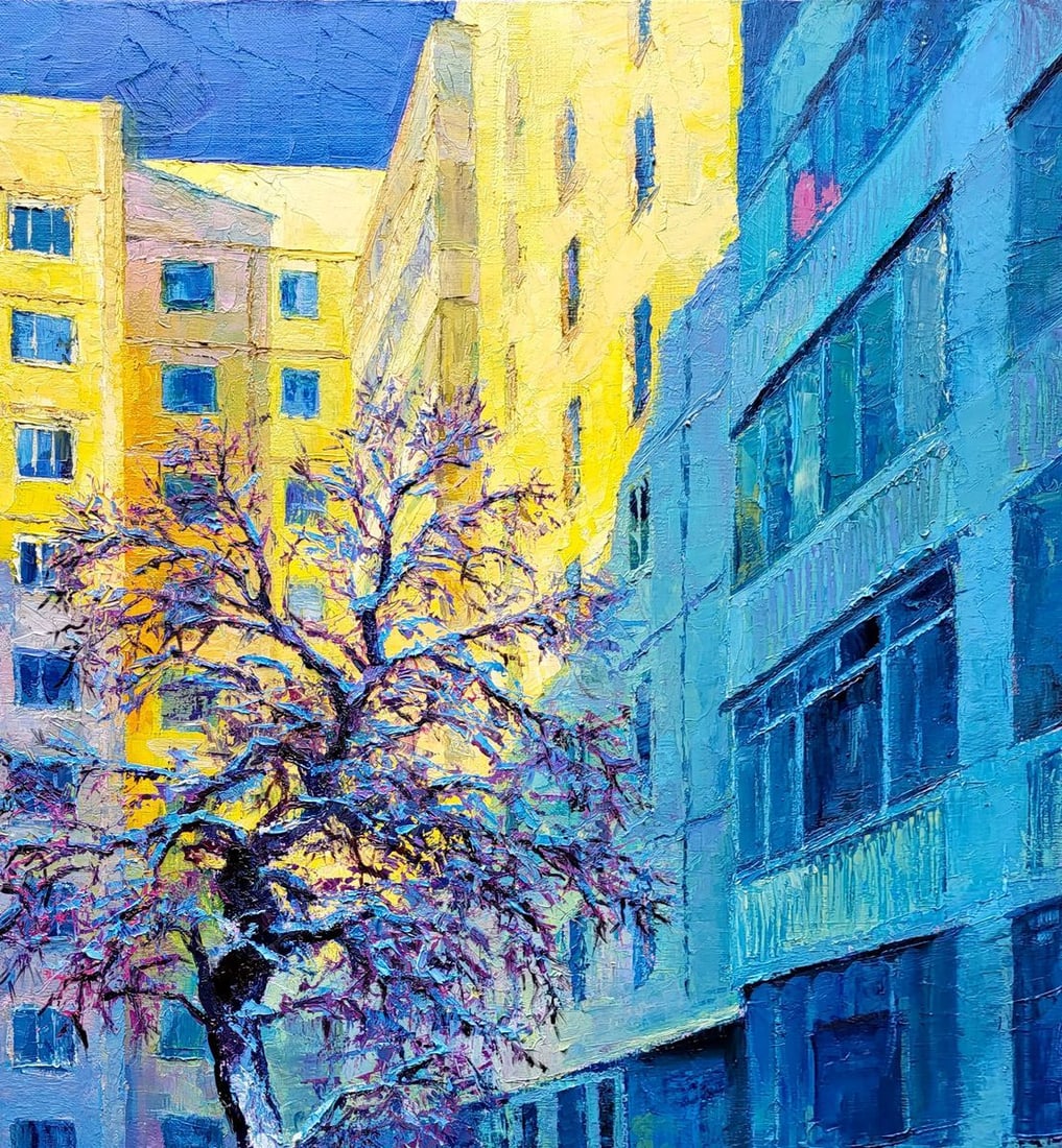 Oil painting In the city yard Boris Serdyuk - 5